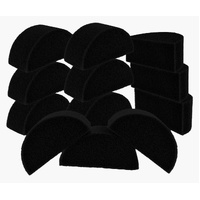 Fusion Body Art - Half Round Face Painting Sponges - 12 pack - Soft Pure Black