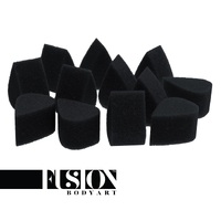 Fusion Body Art Petal Sponge - 12 pack - Charcoal Black