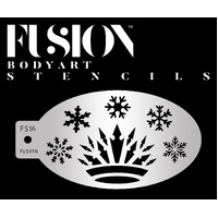 Fusion Body Art Stencil 016 - Snow Queen Crown Reusable Stencil