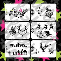 Glitter & Ghouls Christmas 6pack Stencil Set GG116