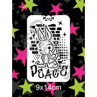 Glitter & Ghouls Peace Bunny Sleevoos Stencil GG153