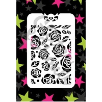 Glitter & Ghouls Roses Background Stencil - GG175