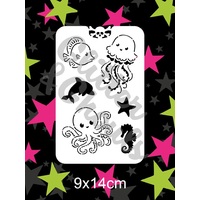 Glitter & Ghouls Under the Sea Dolphin Octopus Jellyfish Stencil - GG211