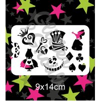Glitter & Ghouls Alice, Mad Hatter, Cat, Queen Stencil - GG303