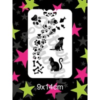 Glitter & Ghouls Bones, Paw Prints, Cat, Dog & Fish Stencil - GG312