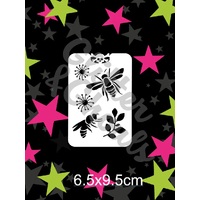 Glitter & Ghouls Bees, flowers, leaves Stencil - GG331