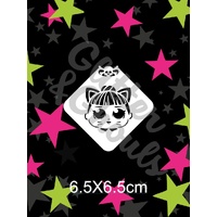 Glitter & Ghouls LOL Kitty Girl Face Mini Stencil - GG456