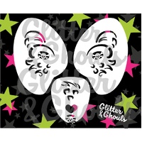 Glitter & Ghouls Leopard Mask - 3 Part Stencil Set - GG473