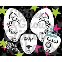 Glitter & Ghouls Puppy Dog Mask - 4 Part Stencil Set - GG477