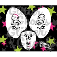 Glitter & Ghouls Tiger Mask - 3 Part Stencil Set - GG479
