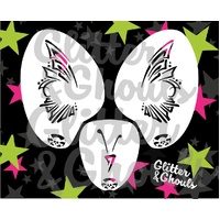 Glitter & Ghouls Bold Tribal Butterfly Mask - 3 Part Stencil Set - GG480