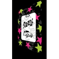 Glitter & Ghouls Cruisin' VW Car, Beetle, Hibiscus Flower Stencil - GG668