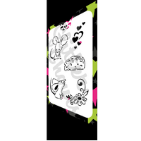 Glitter & Ghouls Mouse and Cheese, Hearts, Flower - GG778