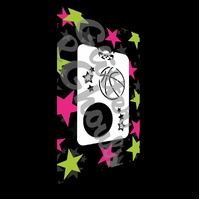 Glitter & Ghouls 2 Part Basketball, Stars Stencil - GG806
