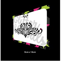Glitter & Ghouls Damask Princess Crown Centrepiece Swirls Stencil - GG837