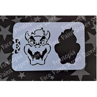 Glitter & Ghouls Bowser Monster Gaming Stencil - 2 part - GG951