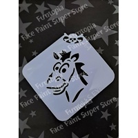 Glitter & Ghouls Bulls Eye TS Horse Mini Stencil - GG964