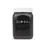 Global Body Art 200ml Liquid Face Paint -  Black