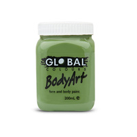 Global Body Art 200ml Liquid Face Paint - Olive Green