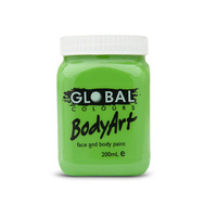 Global Body Art 200ml Liquid Face Paint -  Light Green