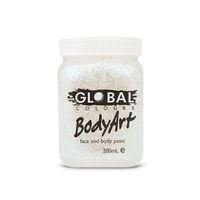 Global BodyArt 200ml - Holographic White Glitter Gel