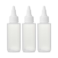Funtopia 50ml Clear Empty Refillable Bottle - Twist screw cap - 3 Pack