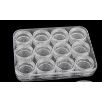 12 x 5ml Twist Top Clear Container Set