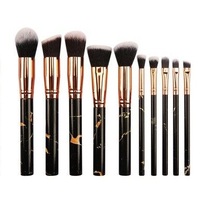 Kabuki Professional Make up Blender 10 brush Set - Black Marble Handles