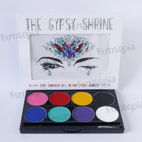 Mehron Gypsy Shrine Face and Body Make up Palette with Jewel Set - Fire Cracker