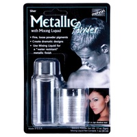Mehron Silver Metallic Powder with Mixing Liquid