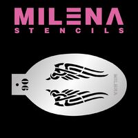 Milena Stencil - Soft Tribal Wings - 06