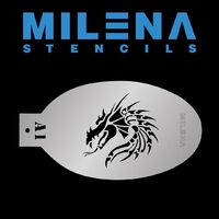 Milena Stencil - Fierce Dragon Head - A1