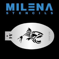 Milena Stencil - Piranha Fish - A4