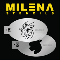 Milena Stencil - Cute Dragon Stencil Set - D5