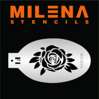 Milena Stencil - Rose with Leaves - F1