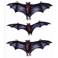 3D Halloween Window Sticker - Bat - Sheet of 3 large stickers 