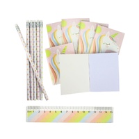 Unicorn Stationery Kit – 6 each x Notebook, Pencil, Rainbow Ruler - 18 Pieces