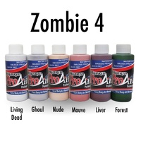 ProAiir 2oz Hybrid Airbrush Makeup Set - Zombie IV (4)  - 6 x 2oz Pack Collection