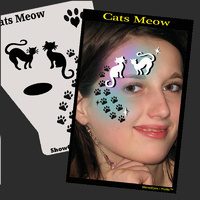 Showoffs Body Art StencilEyes Profile Stencil  - Cats Meow Paw Prints