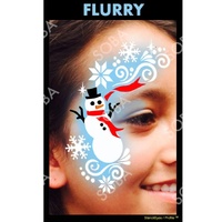 Showoffs Body Art StencilEyes Profile Stencil  - Christmas Flurry Snowman, Snowflakes, Swirls