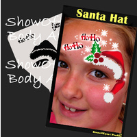 Showoffs Body Art StencilEyes Profile Stencil  - Christmas Santa Hat, Ho Ho