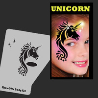 Showoffs Body Art StencilEyes Profile Stencil - Unicorn