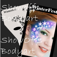 Showoffs Body Art StencilEyes Profile Stencil - Christmas Winterfest, Snowflakes, Swirls 