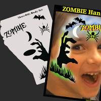 Showoffs Body Art StencilEyes Profile Stencil - Zombie Hand, Halloween, Spider, Bats