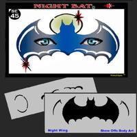 Showoffs Body Art StencilEyes Stencil - Night Bat