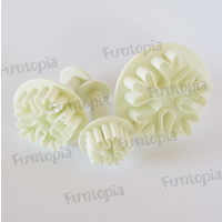 3 piece Snowflake Plunger Mould - whiteGreat for cake decorating and other applications