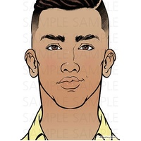 Sparkling Faces Practice Mat Board A4 - Adult Face - Bruce
