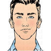Sparkling Faces Practice Mat Board A4 - Adult Face - David