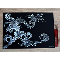 Sparkling Faces Practice Mat Board A3 - Plain - Black