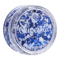 Superstar Chunky Glitter Cream Blend - Blue & White - 10g